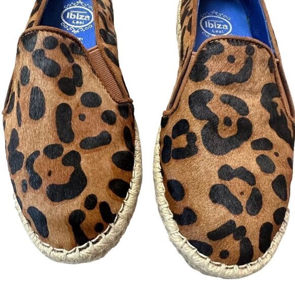 NEW J Campbell leopard calf hair espadrilles flat loafers size 7 - Picture 5 of 7